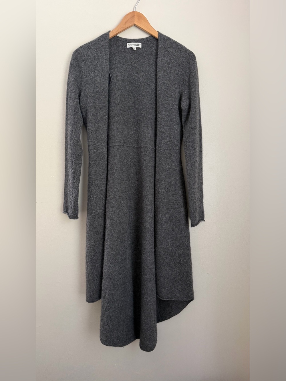 Neiman Marcus 100% Cashmere Long Duster Cardigan Gray S